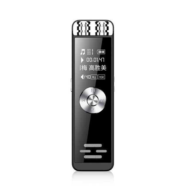 Mini Grabadora de Voz Digital con Micrófono Dual, Batería de Larga Duración, Reproductor de MP3, Grabación Remota de Larga Duración, Compatible con TF, A
