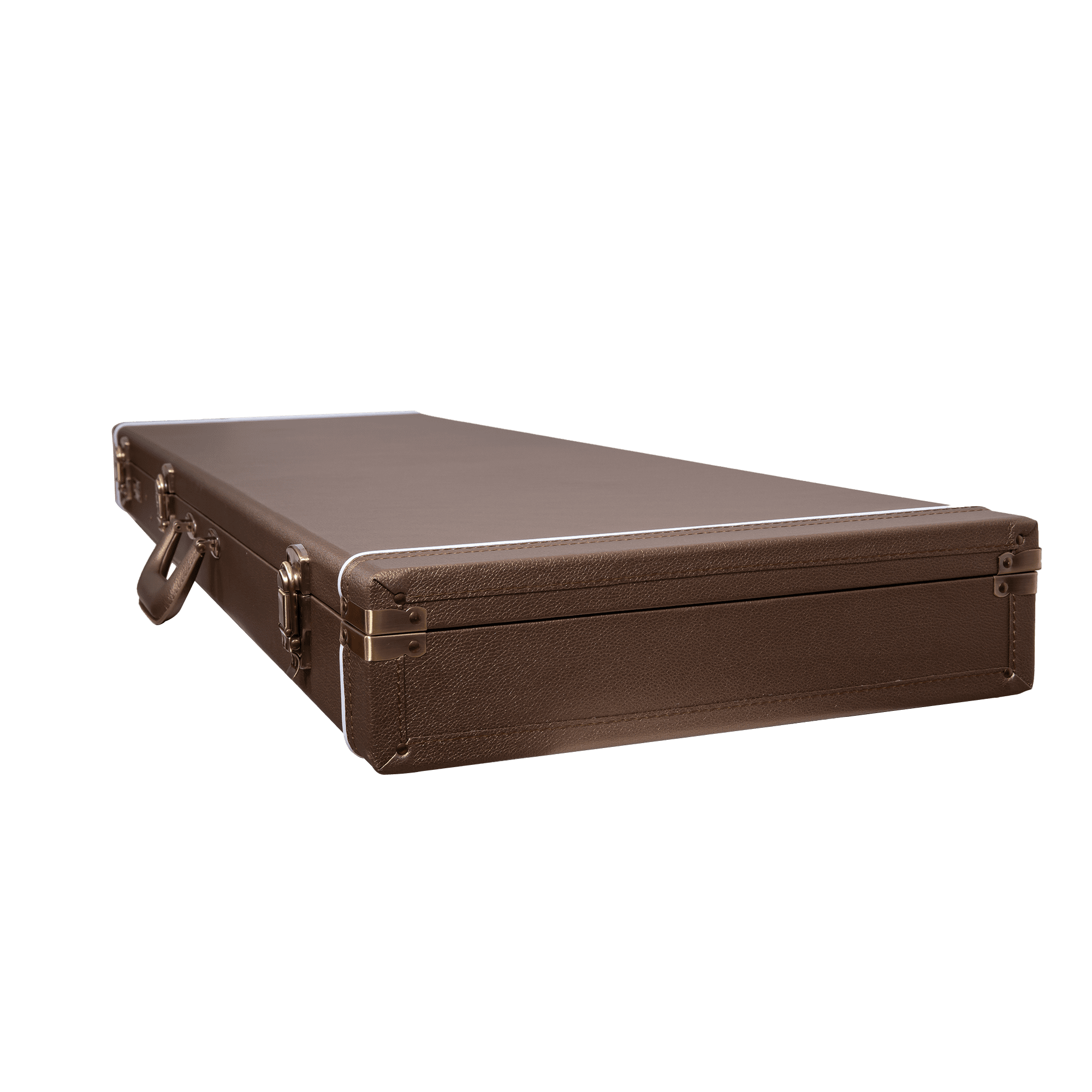 Crossrock Designer Series- Wooden Case for Fender Stratocaster and Telecaster Guitars- Security Lock, Metal Feet, Storage Space- Chocolate Brown