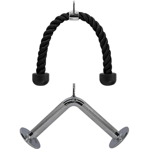 Yes4All Deluxe Tricep Pull Down Rope + Vshaped Bar Cable Attachment