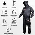 thumbnail image 2 of DEFY Heavy Duty Hooded Sauna Sweat Suit for Weight Loss, Intense Workouts & Exercise, Black, 2XL, 2 of 7