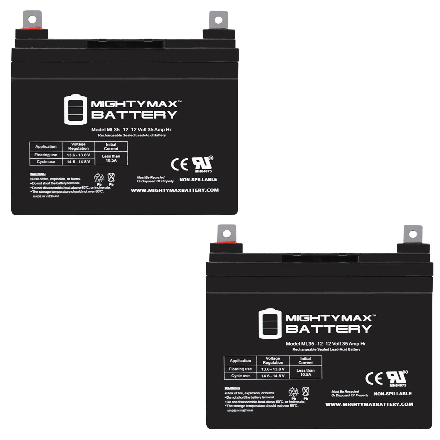 12V SLA Replacement Battery for EXP35-GEL - 2 Pack - Walmart.com