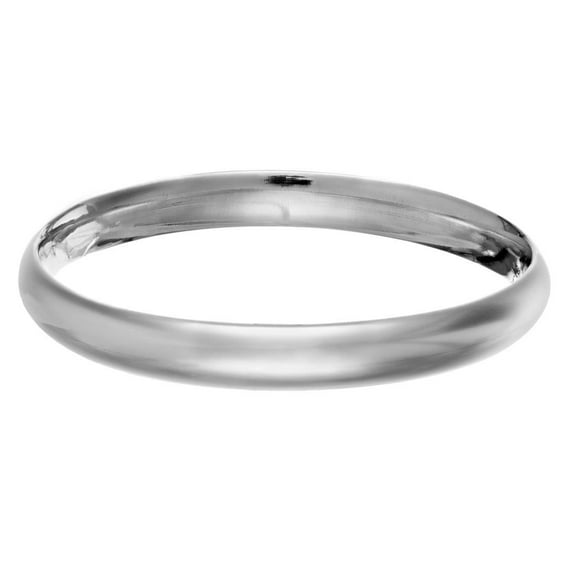 Silverly Women's 925 Sterling Silver 9 mm Round Plain Stackable Bangle Bracelet