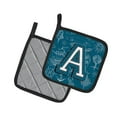 thumbnail image 2 of Letter A Sea Doodles Initial Alphabet Pair of Pot Holders, 2 of 2