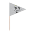 thumbnail image 1 of Dizziness Black Cute Chat Face Cartoon Toothpick Triangle Cupcake Toppers Flag, 1 of 3