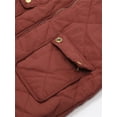 thumbnail image 6 of Gureui Women Sleeveless Winter Warm Vest, Solid Color Stand Collar Padded Zipper Up Side Pockets Gilet Quilted Puffer Wild Fashion Jacket Vest, 6 of 9