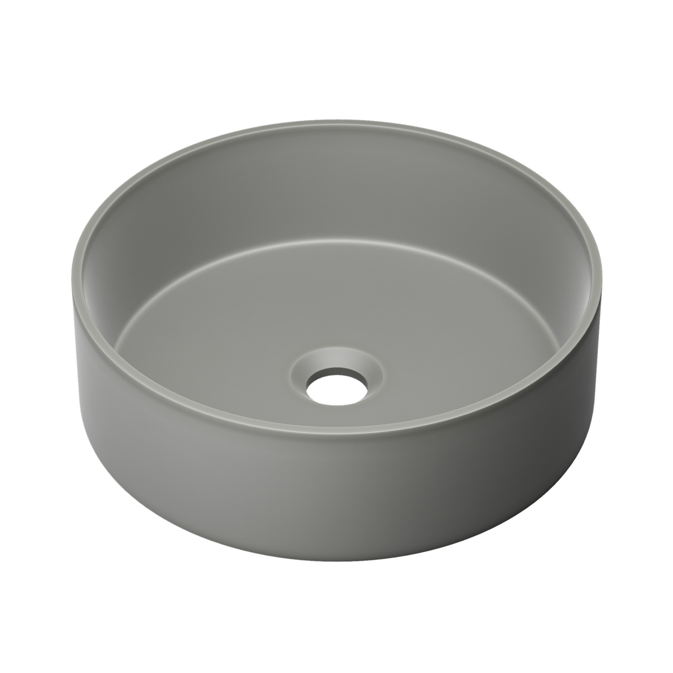 Lisse 14.5" Round Concrete Vessel Bathroom Sink in Dark Gray