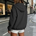 thumbnail image 4 of Admvng Women's Hooded Windbreaker Jacket Elastic Cuff Drawstring Hem Lightweight Hooded Coat with Pockets, 4 of 9