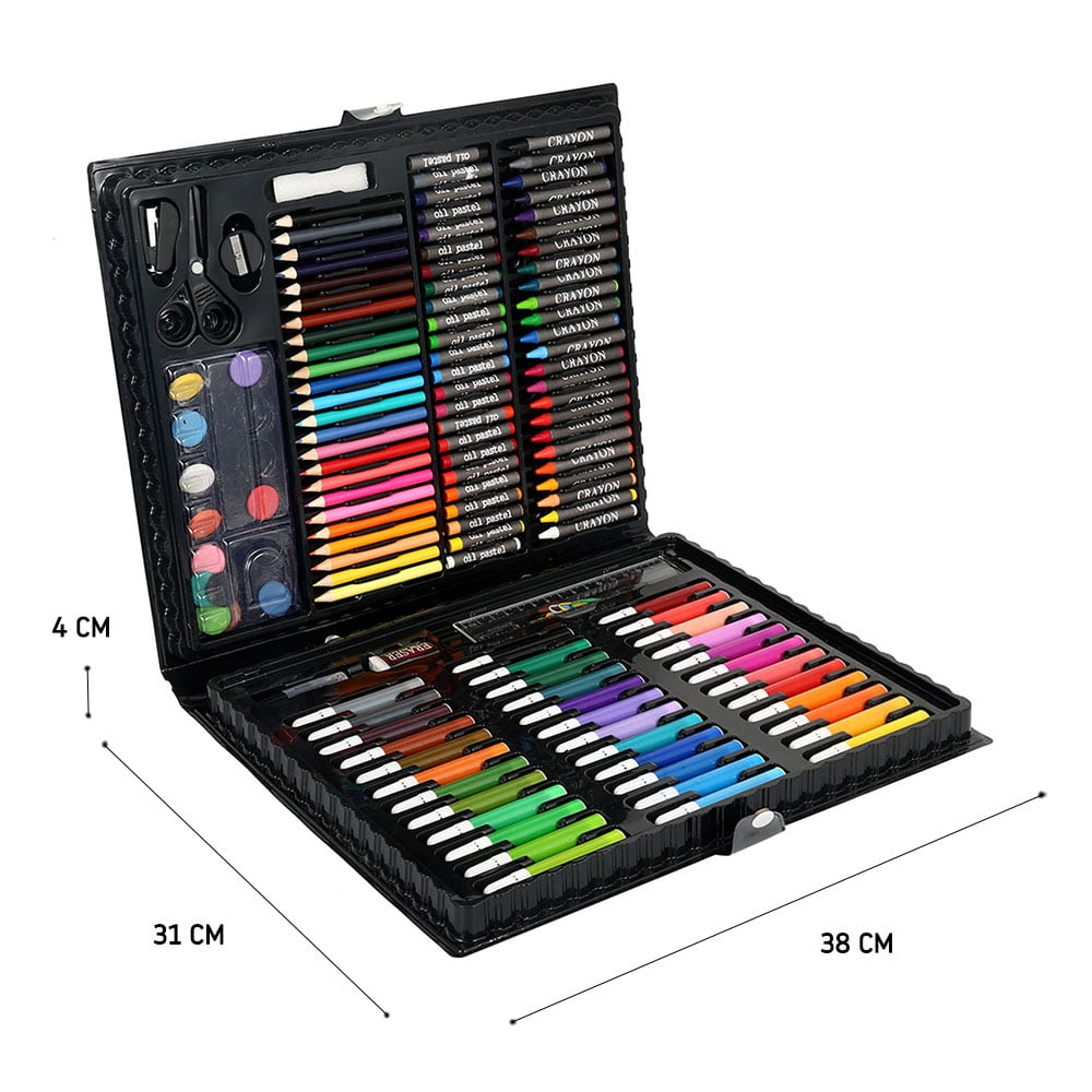 Vintage Art pack Kit Water Color, Crayons, Oil Pastels mix Tray Set Taiwan  toy