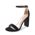 thumbnail image 1 of Sandalias de Tacón Alto Chunky para Mujer DREAM PAIRS en Ante Negro Talla 11, 1 of 8