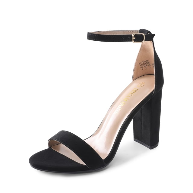 Sandalias de Tacón Alto Chunky para Mujer DREAM PAIRS en Ante Negro Talla 11