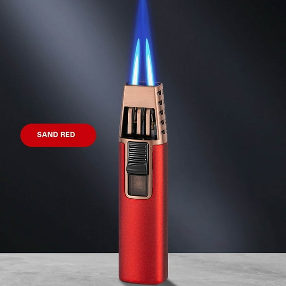Windproof Straight Torch Blue Flame Lighter Butane Torch Turbine Torcher Inflatable Gas Windproof Lighter Refillable Butane Lighter For Outdoor BBQ Baking On Clearance in the Fall