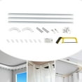 thumbnail image 5 of Miumaeov Metal Ceiling Curtain Track Kit with hooks Corner Connectors Modern Room Divider Ceiling Track Set with Corner Bends Room Dividers Curtain Rail System White, 5 of 14