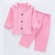 thumbnail image 2 of Odeerbi 1-8 Años Niños Niñas Pijama de Satén Con Solapa Entallada Camisa de Manga Larga Conjunto de Pantalones Suave Ropa de Dormir de Dos Piezas Pijama de Dos Piezas, 2 of 9