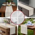 thumbnail image 6 of Beige Wood Grain Table Runner 108 Inches Long,Rustic Retro Wooden Plank Farmhouse Cotton Linen Table Runners Dresser Scarves,Fabric Tabletop Scarf Furniture Cover for Home Dinner Party 13"x108", 6 of 9