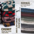 thumbnail image 6 of YooGuoGuo Beanies Winter Plaid Cuff Knit Hat Soft Stretch Thick Chunky Warm Knitted Skull Ski Cap Toboggan Hats for Cold Weather, 6 of 9