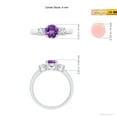 thumbnail image 5 of ANGARA Natural Classic Amethyst and Diamond Three Stone Engagement Ring in 14K White Gold for Women (Size-6mm) | February Birthstone, Anniversary, Jewelry Gift for Women | Natural Amethyst Ring, 5 of 9