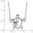 thumbnail image 5 of Auriga Fine Jewelry 925 Sterling Silver Rh-plated Polished CZ Turtles with a 2 inch ext. Necklace for Women 16", 5 of 6