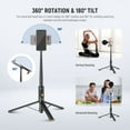 thumbnail image 3 of Neewer PA992 57.9" Selfie Stick Tripod - Metal w/Phone Holder & Remote for iPhone/Android, Black, 3 of 8