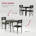 thumbnail image 3 of 1002|compact 3-piece dining set - negra mesa con spiral legs & 2 sillas, ideal para para small spaces, kitchen, o apartment living, 3 of 8
