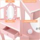thumbnail image 4 of Lighted mirror para niños vanity-little girls' makeup mesa y stool con tri-fold mirror cajón y almacenamiento grid para 3-9 year-old girls in rosa, 4 of 6