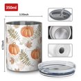 thumbnail image 4 of 12oz Coffee Tumblers Fall Pumpkins Leaves Pattern Stainless Steel Vacuum Insulated Travel Tumbler Coffee Cups Mug with Lid and Straw with Cleaning Brush for Cold & Hot Drinks, 4 of 4