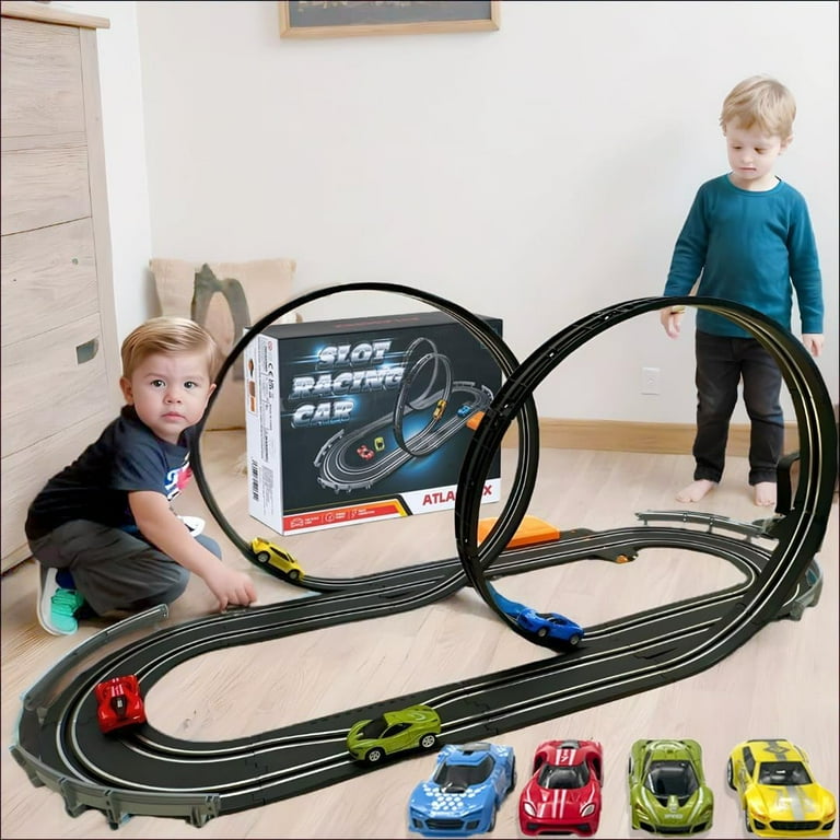 Atlasonix Electric Race Car Track Set, Slot Car Race Track with