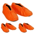 thumbnail image 1 of Cubiertas de zapatos reutilizables antideslizantes Uxcell, 3 pares de cubiertas de botas lavables y gruesas, protectores de zapatos suaves, naranja, 1 of 6