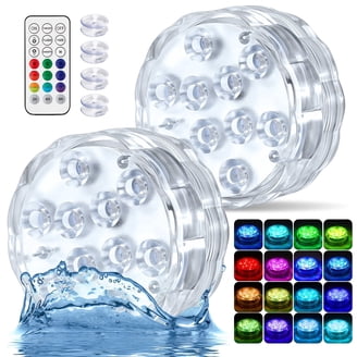 2 pack) Merkury Innovations 2 Pack RGB Submersible Puck Lights
