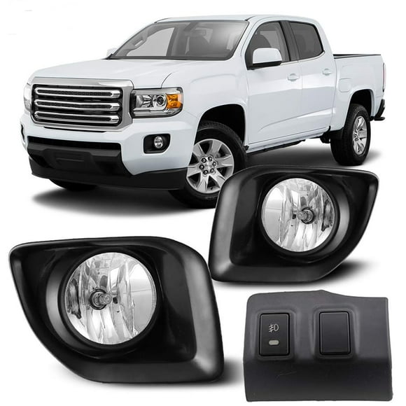 Winjet WJ30-0502-09 2015-2018 Kit de Feux de Brouillard GMC Canyon avec Panneau de Tableau de Bord Personnalisé Remplacement Faisceau de Câblage Interrupteur Relais de Fusible Ensemble Conducteur Gauche et Droit Côté Passager OE Raccord pour - Lentille Claire