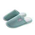 thumbnail image 5 of Pantuflas clásicas para hombre, pantuflas cálidas de algodón para invierno para hombre, pantuflas de interior antideslizantes a rayas resistentes al desgaste para parejas y mujeres, 5 of 5