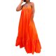 thumbnail image 3 of SAYOO Vestido largo sin mangas para mujer, correa de espagueti, color sólido, con lazo, sin espalda, bolsillos laterales, ajuste holgado, vestido de vacaciones SAYOO  Moda, 3 of 8