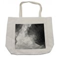 thumbnail image 1 of Black and Grey Shopping Bag, Polygonal Triangles Dots and Circles Pattern Contemporary Art Inspired, Eco-Friendly Reusable Bag for Groceries Beach and More, 15.5" X 14.5", Cream, by Ambesonne, 1 of 2