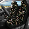 thumbnail image 2 of HUIACONG Mushroom Car Accessories Seat Covers Full Set with Steering Wheel Cover Arm Rest Cover Seat Belt Pads Headrest Covers Coasters Keychain 14 Pcs Car Decor for Women, 2 of 8