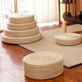 thumbnail image 3 of Handmade Straw Weaved Futon Straw Mat Yoga Mat Kneeling Mat Meditation Zen Mat Straw Weaved Thickened Tatami Mat, 3 of 6