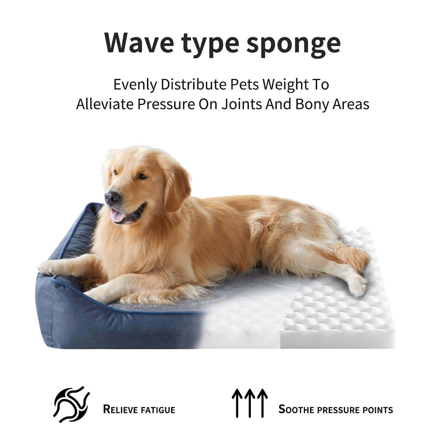 Dog Bed, Dark Grey, 26.4"L x 21.7"W x 6.2"Th, Orthopedic for Small Pets