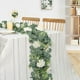 thumbnail image 1 of Enredaderas de flores simuladas - Vegetación artificial de 66 pulgadas para bodas y decoración del hogar - Decoración de paredes, escaleras, puertas, escritorio - Hojas y flores verdes, 1 of 5