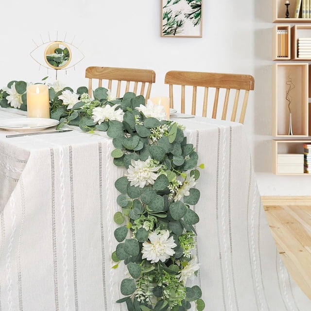 Guirnalda de enredadera de flores artificiales | Decoración floral simulada de 66 pulgadas | Hojas verdes | Fiesta de bodas Oficina Casa Mesa Pared Escalera Decoración de puerta | 1 Pieza | Planta