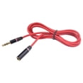 thumbnail image 2 of Cable de extensión de audio Koffmon de 3,5 mm macho a hembra, 1,2 m, rojo, 2 of 7