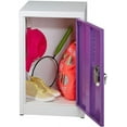 thumbnail image 2 of AdirOffice 24” Steel Metal 1-Tier Cabinet 1-Door Storage Locker with Key & Hooks, Purple, 2 of 12