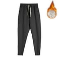 thumbnail image 3 of JUUYY Men's Fleece Lined Sweatpants Winter Warm Thick Comfort Casual Athletic Pants Big and Tall Loose Workout Running Pants Black#1 L, 3 of 7