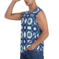 thumbnail image 3 of Fotbe Vintage Blue Men's Camiseta sin Mangas Estampada para Hombres, Playera Casual para Gimnasio, Entrenamiento, Playa-Large, 3 of 7