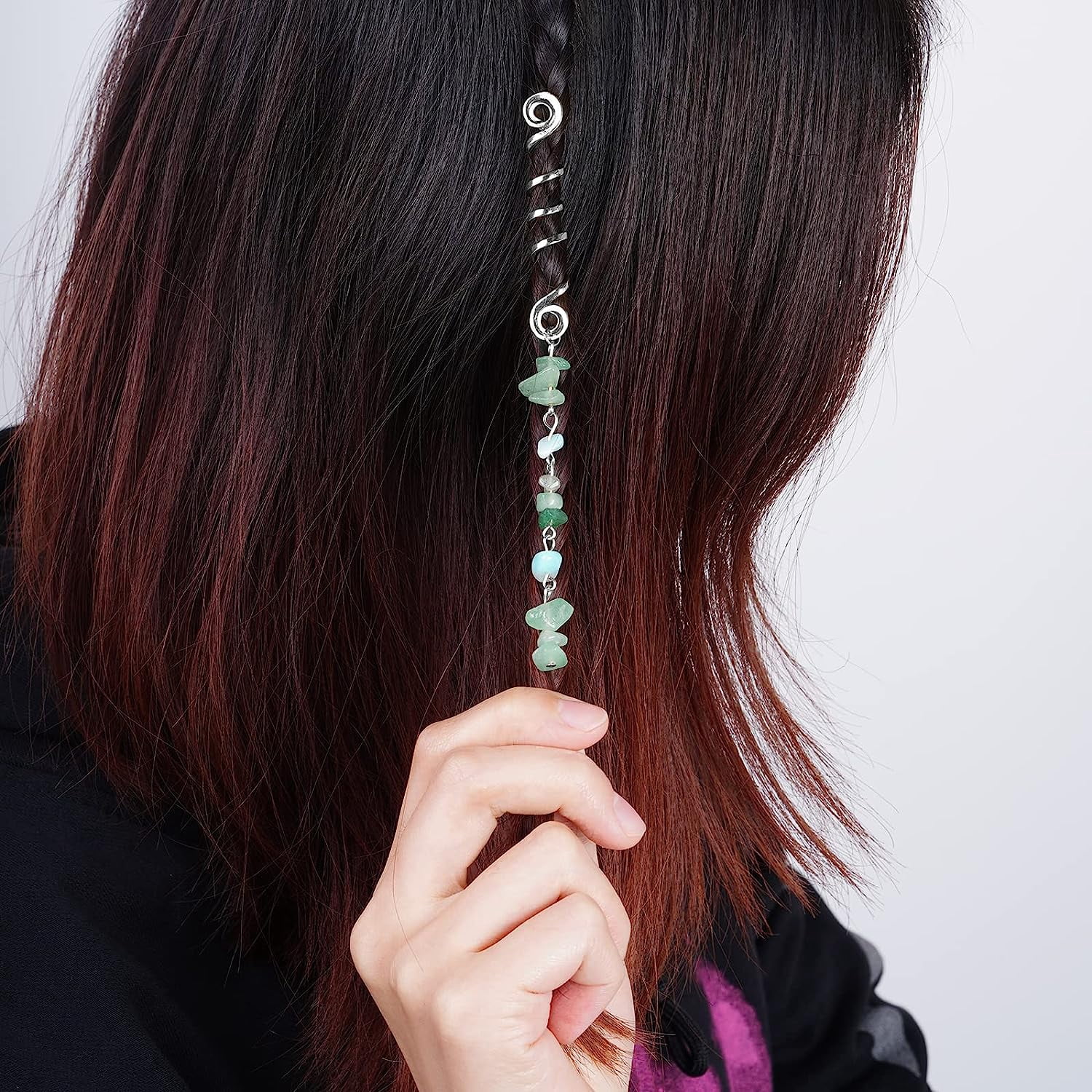 Hair Jewelry for Braids 44 Pcs Crystal Stone Silver Charms Dreadlock Accessories 4ae9af59-b05f-4b40-ba2b-  main image 4