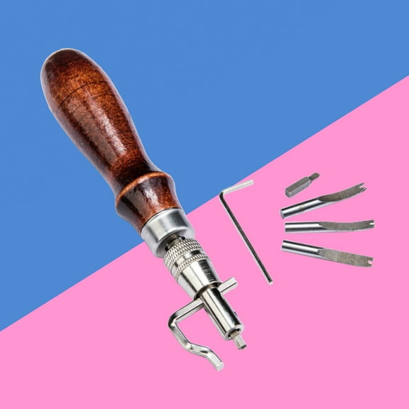 ORDDIART 7Pcs Leather Craft Kit with Stitching Groover and for Hobbyists Assorted Color