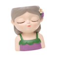 thumbnail image 3 of Maceta de mesa con diseño de niña de dibujos animados shamjiam maceta decorativa de resina Violeta gris, 3 of 8