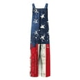 thumbnail image 5 of JURANMO Maternity Jumpsuit for Women Fashion USA American Flag Print Bib Overalls Lightweight Linen Wide Leg Long Rompers with Pockets Red XXL Ofertas de Hoy en Liquidación, 5 of 9