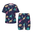 thumbnail image 1 of Fotbe Cartoon Dinosaur Pijama Estampada de 2 Piezas para Niños – Ropa de Dormir de Manga Corta Cómoda para Niños y Niñas, Camiseta y Shorts de Algodón-Small, 1 of 6