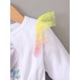 thumbnail image 5 of 4T Baby Girls Clothes 5Y Toddler Girls Birthday Dress Long Sleeve Dress Unicorn Print Rainbow Tulle Dress White, 5 of 8