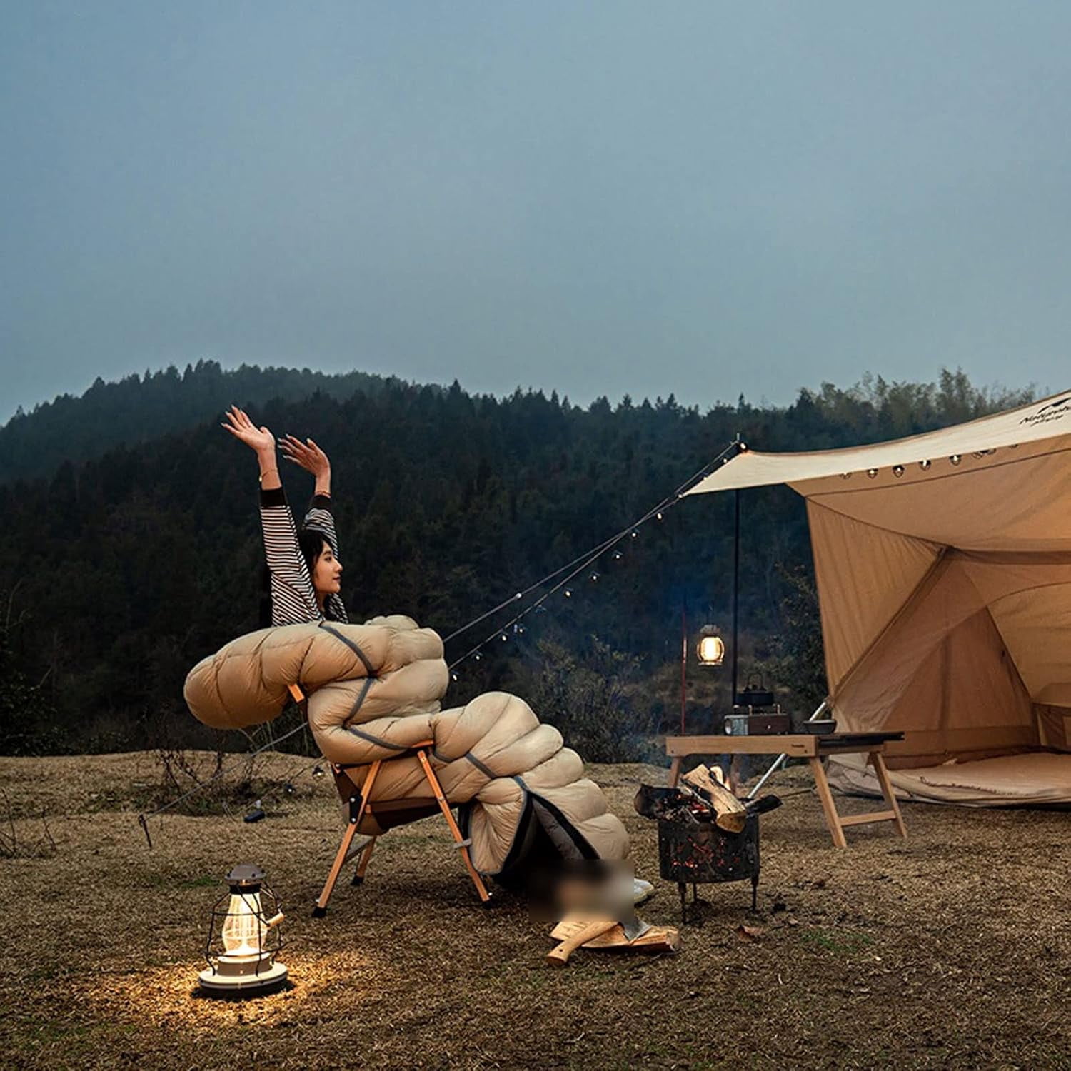 Sleeping Bag for Camping Sleeping BagThicken Warm Comfortable Grey Down Sleeping Bag -2~-9℃ with Hat