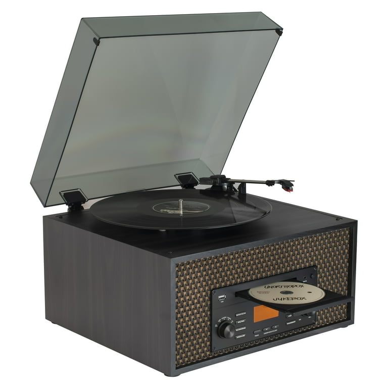 レコーダー Record of Memories Memorex 7-in-1 Vinyl Record Player Nostalgic Wooden Music