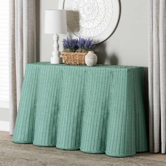 bali & pari Palm Boho Console Table, Seafoam Green